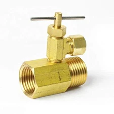 Thrifco 4408878 3/4"MIP x 3/4"FIP Ice Maker Adapter with 1/4" Angle Needle Valve