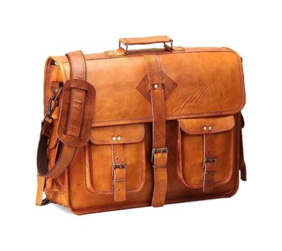 18 Ten Vintage Leder Messenger Umhänge Laptop Aktentasche Büro Tasche  Unisex