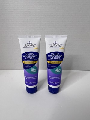 Lot of 2 Studio Selection Ultra Sunscreen Lotion SPF 50 EXP 11/25  3 Oz