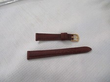 GENUINE leather lizard grain watchstrap watch band strap 13 mm gold brown
