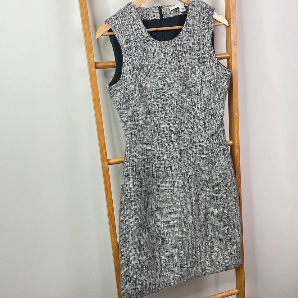Vestido Vaina Laure Ashley Para Mujer 8 Gris Mezcla Lana Sin Mangas Hasta la Rodilla Forrado Foto 2 de 4
