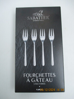  SET MIT 3 BOXEN MIT 4 KUCHENGABELN LÖWE SABATIER NEU 