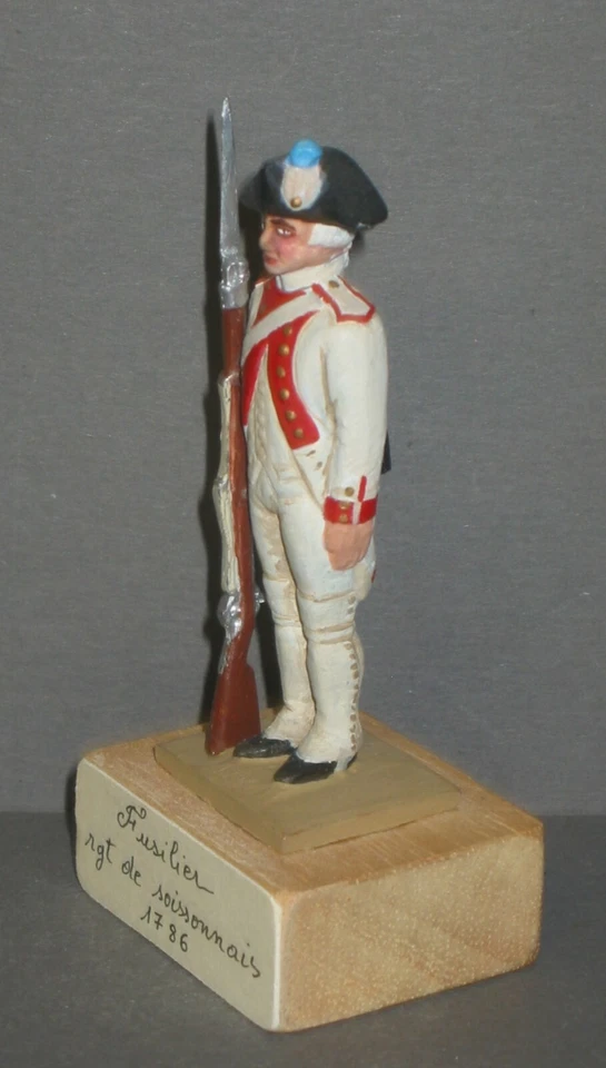 FEIGLY JP PLOMB 65mm peint  FUSILIER ANCIEN REGIME Rgt SOISSONNAIS  cimier N° 98 - Photo 3/4