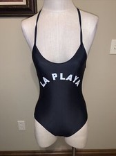 Pilyq Black 1 Piece Swimsuit Bathing Suit S Strappy NWOT La Playa D 