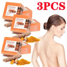 3PCS Tumeric Soap Skin Whitening Dark Spots lightening Acne Brightening Turmeric