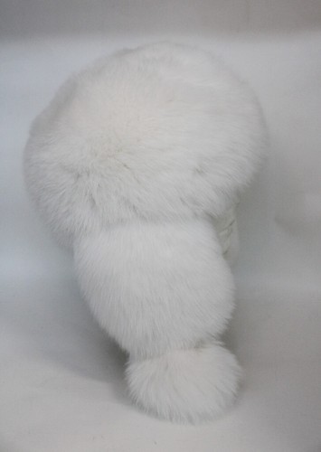 NUEVO SOMBRERO GORRA DE PIEL DE ZORRO BLANCO NATURAL MUJER TALLA TODO - Imagen 12 de 13