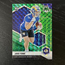 2021 Panini Mosaic Football Jake Funk Base RC #381 Green Mosaic