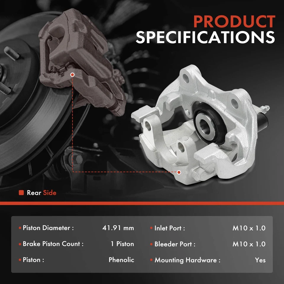 2x pinça de freio a disco com pistão fenólico para Mercedes-Benz S400 10-13 S450 traseira - Imagem 2 de 4