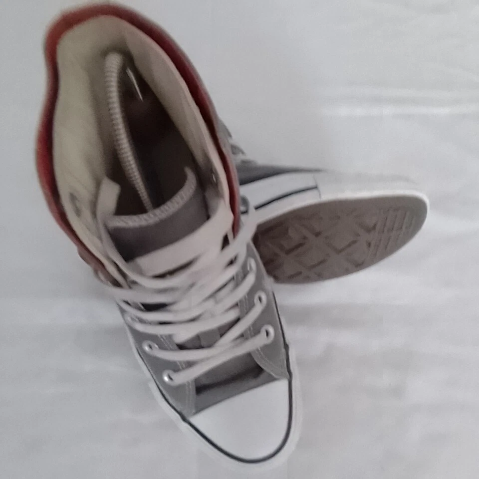 Sneakers alte CONVERSE ALL STAR donna grigie stringate taglia UK 4