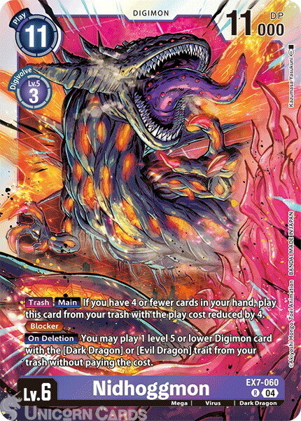 EX7-060 Nidhoggmon : Rare Digimon Card : EX07: Digimon Liberator