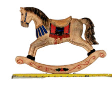 VINTAGE HAND CARVED HANGING WOODEN ROCKING HORSE