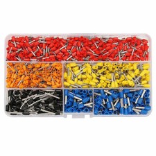 1020Pcs 22-14AWG Insulated Wire Copper Crimp Connector Cord Pin End Terminal
