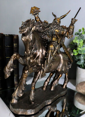 Ebros Gift Norse Viking God Battle Cry Alfather Odin Riding On Sleipnir 10.5'' H