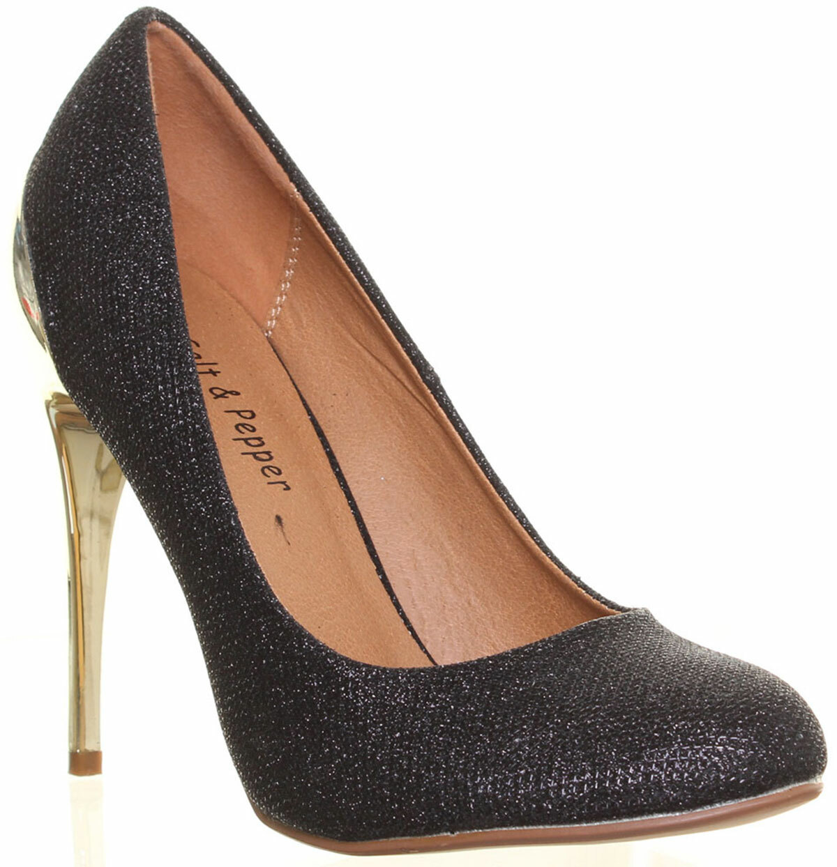 Damen Mode Party Stiletto Schuhe IN Schwarz oder Gold Gre Eu 3 - 8 3590₽