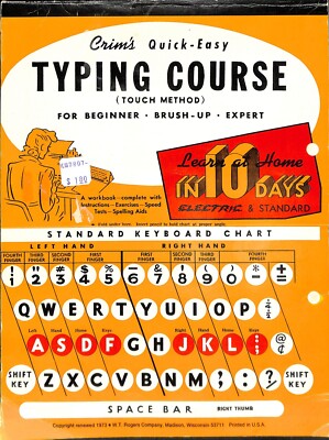 1973 Crims Quick Easy Typing Course For Beginner CP12