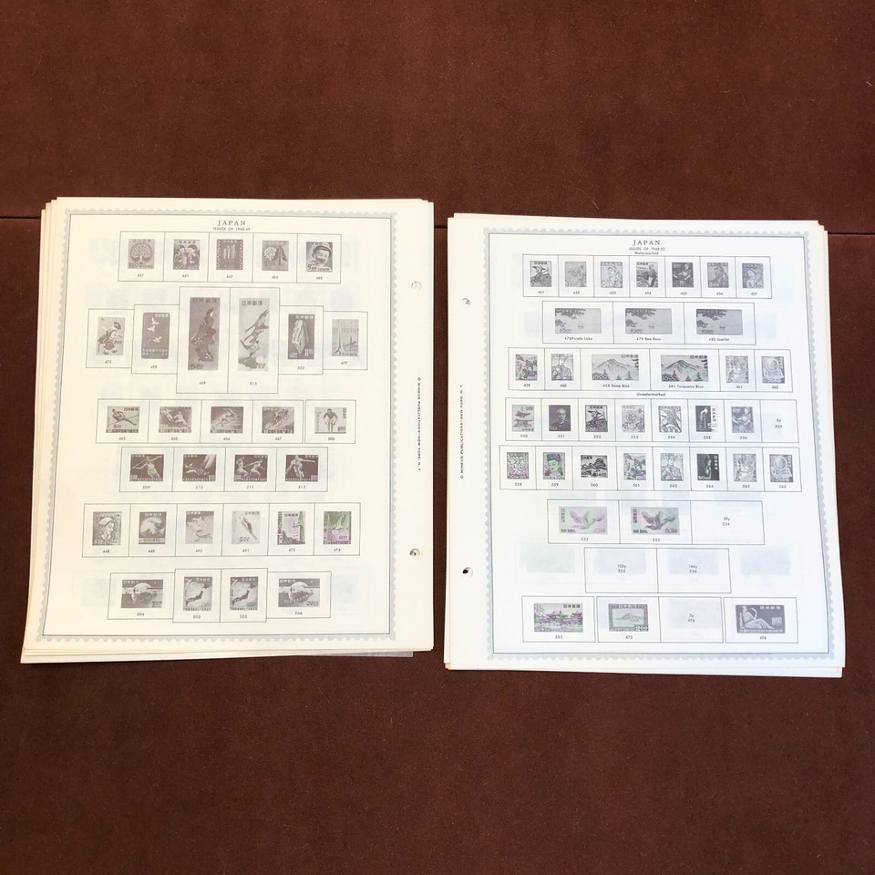 JAPAN Small Stamp Collection Lot on MINKUS 2Sided Album Pages to 1965