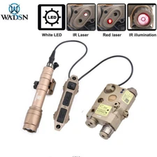Tactical PEQ 15 IR illumination Red Dot Laser Dual Switch Weapon Flashlight Kit