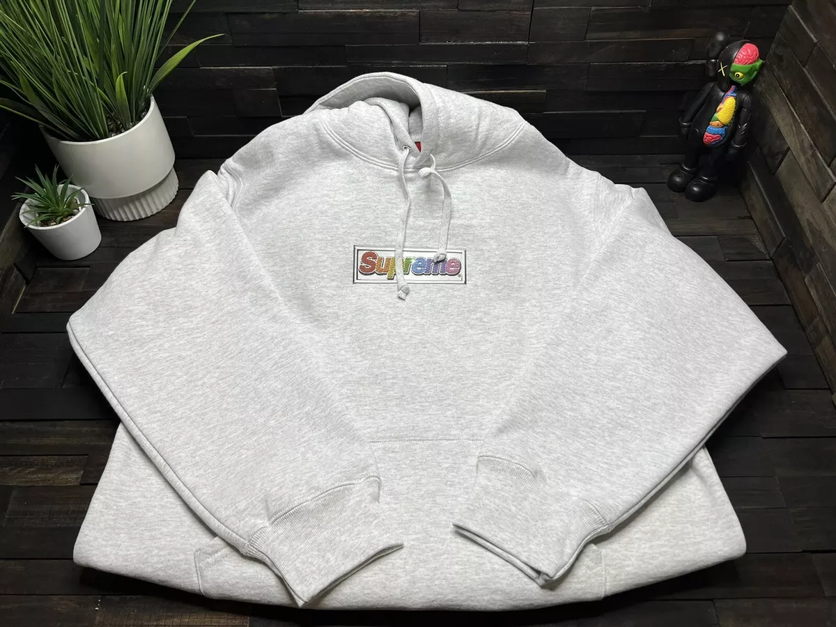 Supreme Bling Box Logo Hooded Ash Greyコンプレックス