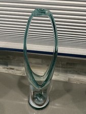 Vintage 17" Swirl Hand Blown Art Glass Vase Basket stretched pulled. MCM