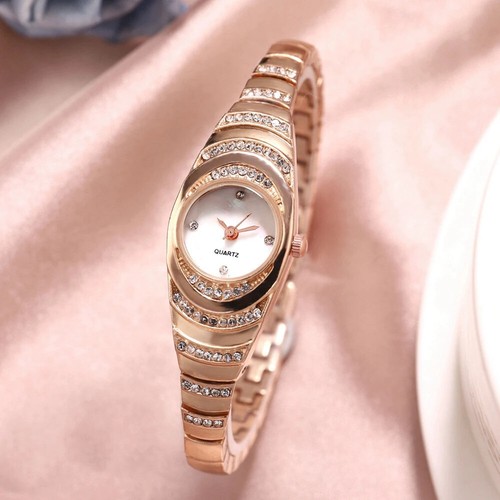 Orologio Donna Quarzo Elegante Bracciale Tono Oro Cinturino Acciaio Inox Colore Oro - Foto 2 di 12