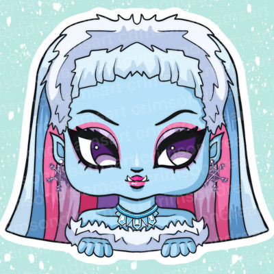 Abbey Bominable Character Sticker Monster High - Homemade, hand cut and original