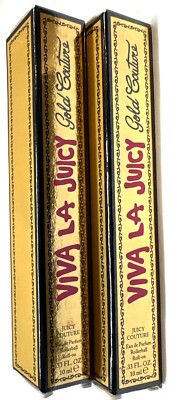 2 viva la juicy gold couture eau de parfum rollerball 0.33oz ea scuffed box
