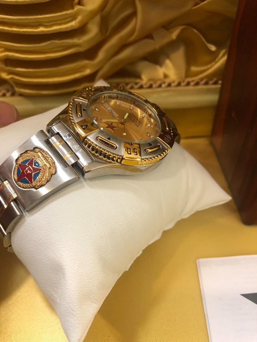 Montre Militaire Chinoise PLA à Quartz - Style Officier - Célébration 50ème Anniversaire - Occasion Homme