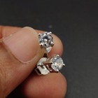 4mm Round Cut Simulated Diamond Stud Earrings 14K White Gold Plated #38 — photo 3