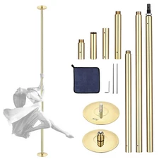 Yescom 11 FT Spinning Static Dancing Pole Kit w/ Extensions Dance Exercise Gold