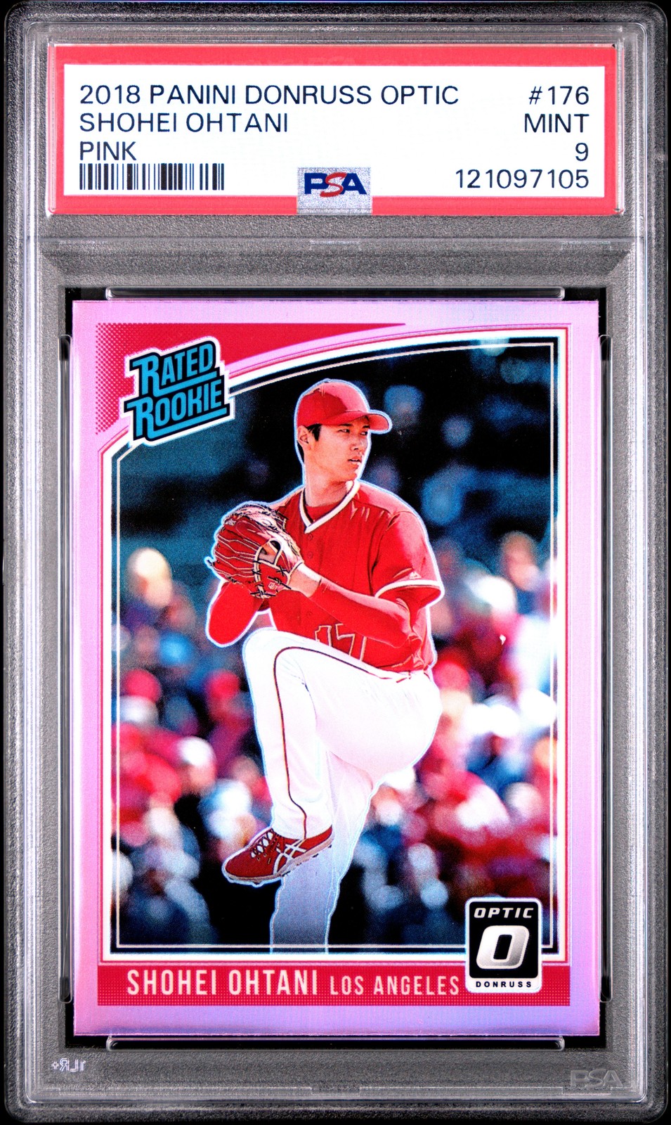 2018 Panini Donruss Optic #176 SHOHEI OHTANI Pink PSA 9 view 1