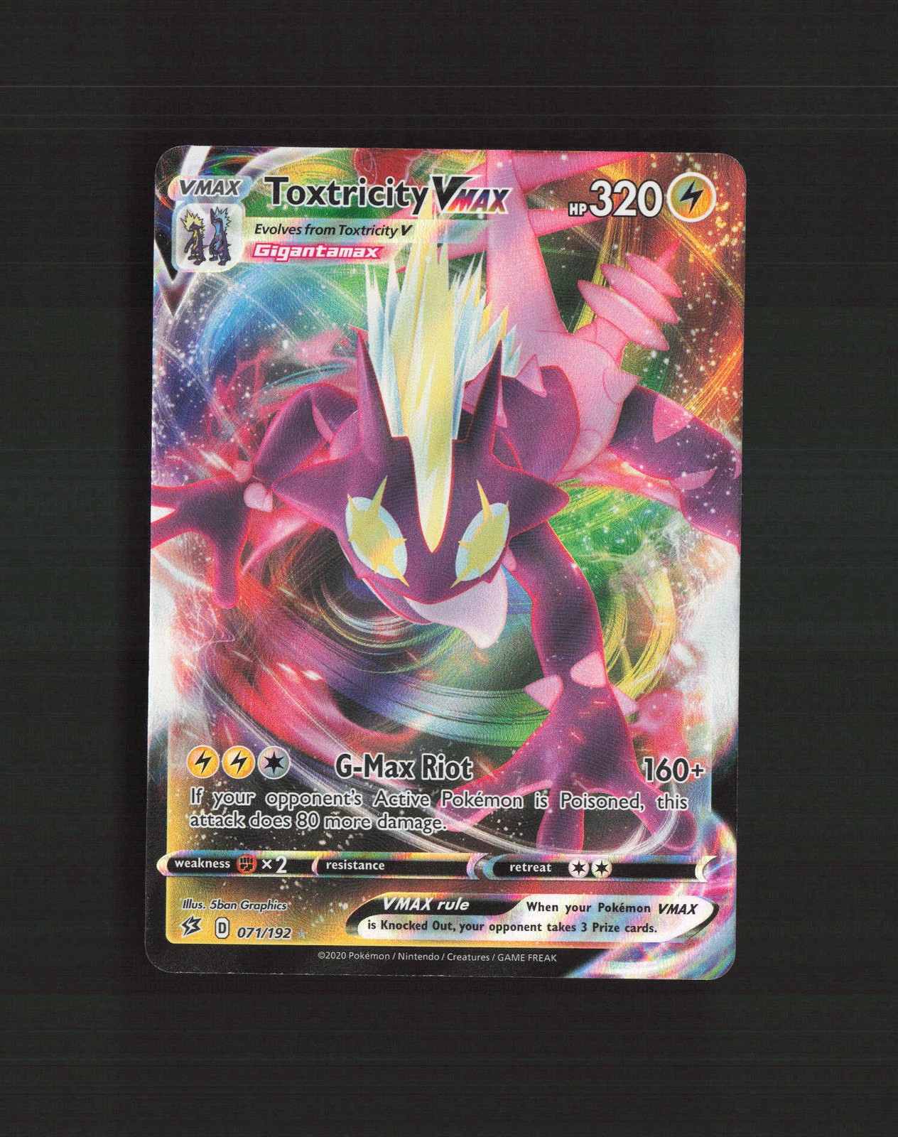 Toxtricity VMAX 071/192 Rebel Clash Ultra Rare Holo Pokemon Card NM