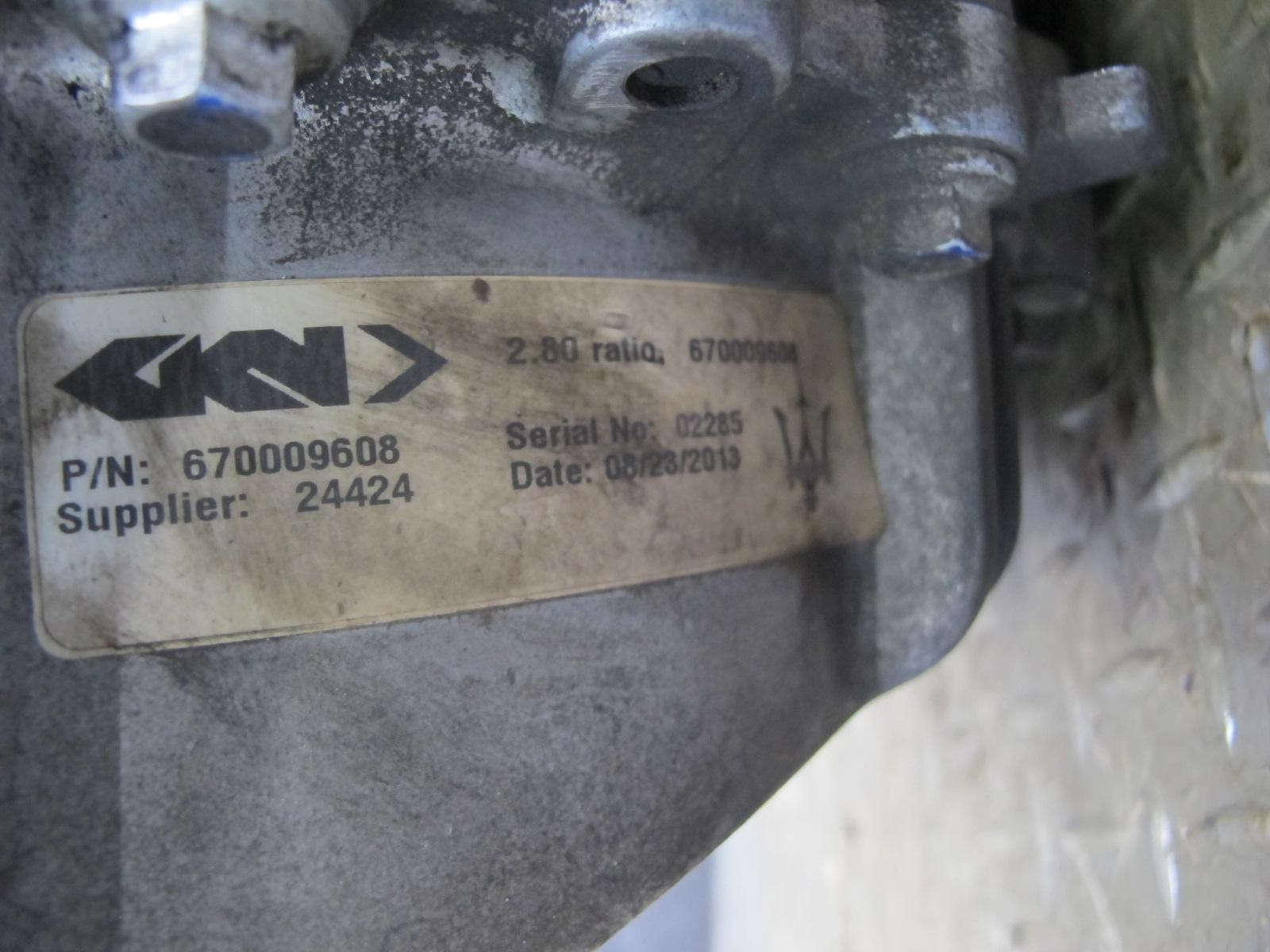 2014-2017 MASERATI GHIBLI M157 SQ4 AWD REAR DIFFERENTIAL CARRIER 2.80 RATIO