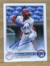 2022 Topps Pro Debut Johan Rojas Autograph Auto Rookie Card PD-65 Phillies. rookie card picture