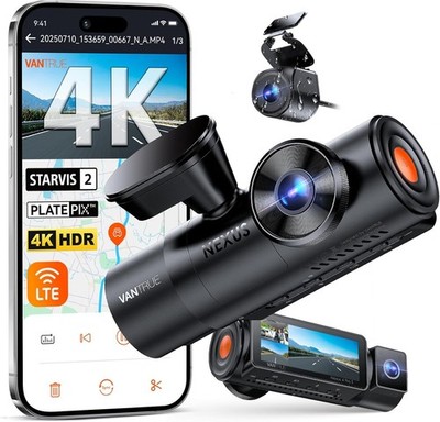 Vantrue N4 Pro S (N4 Pro S) 3 Channel Dashcam 4K + 1080P + 2.5K Optional LTE