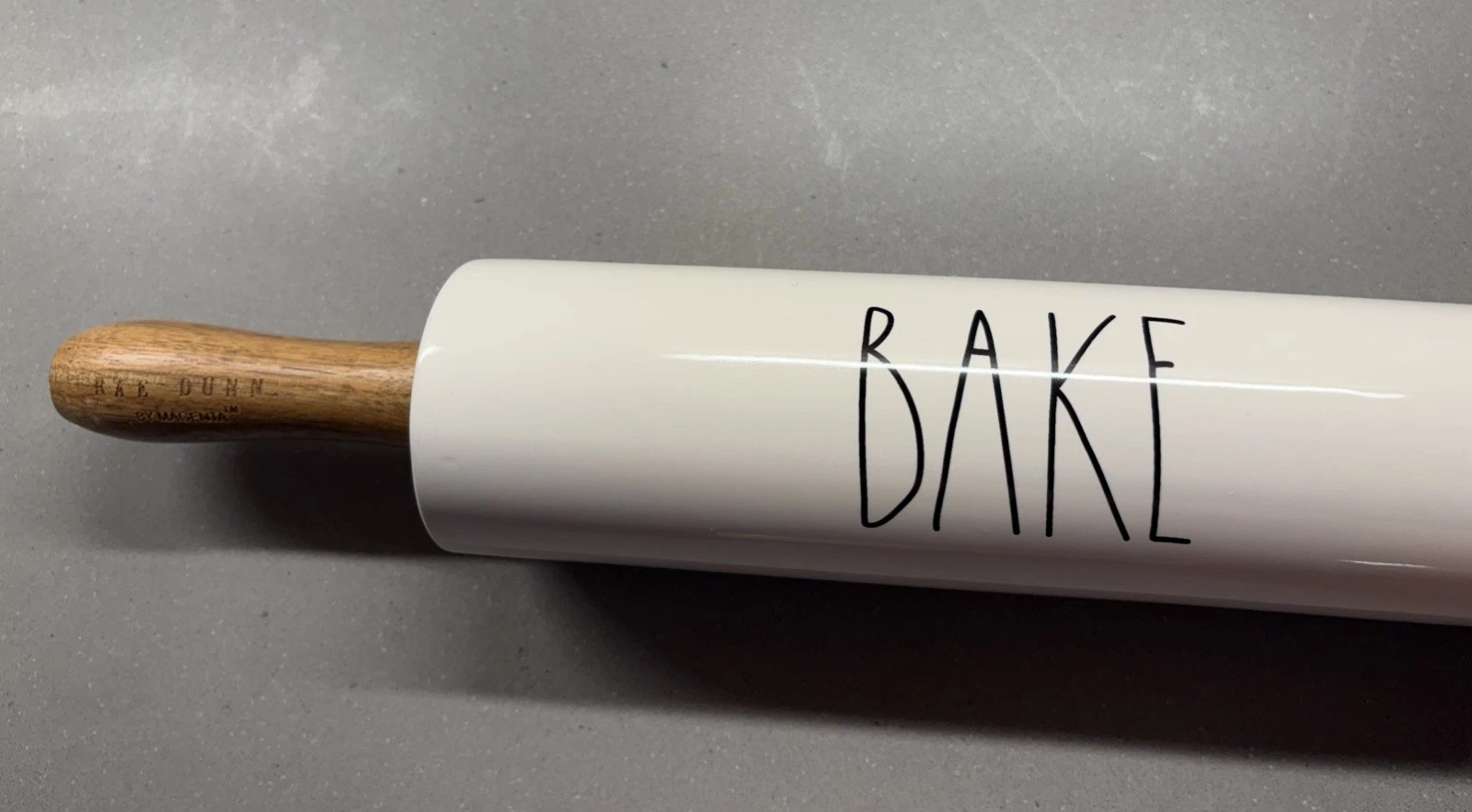 Rae Dunn BAKE Ceramic Rolling Pin Wood Handles, large heavy nice Kitchen Display
Opens in a new wind