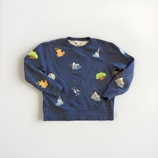 Disney World Land Parks Embroidered Icons Sweatshirt Blue Adult Small Castle