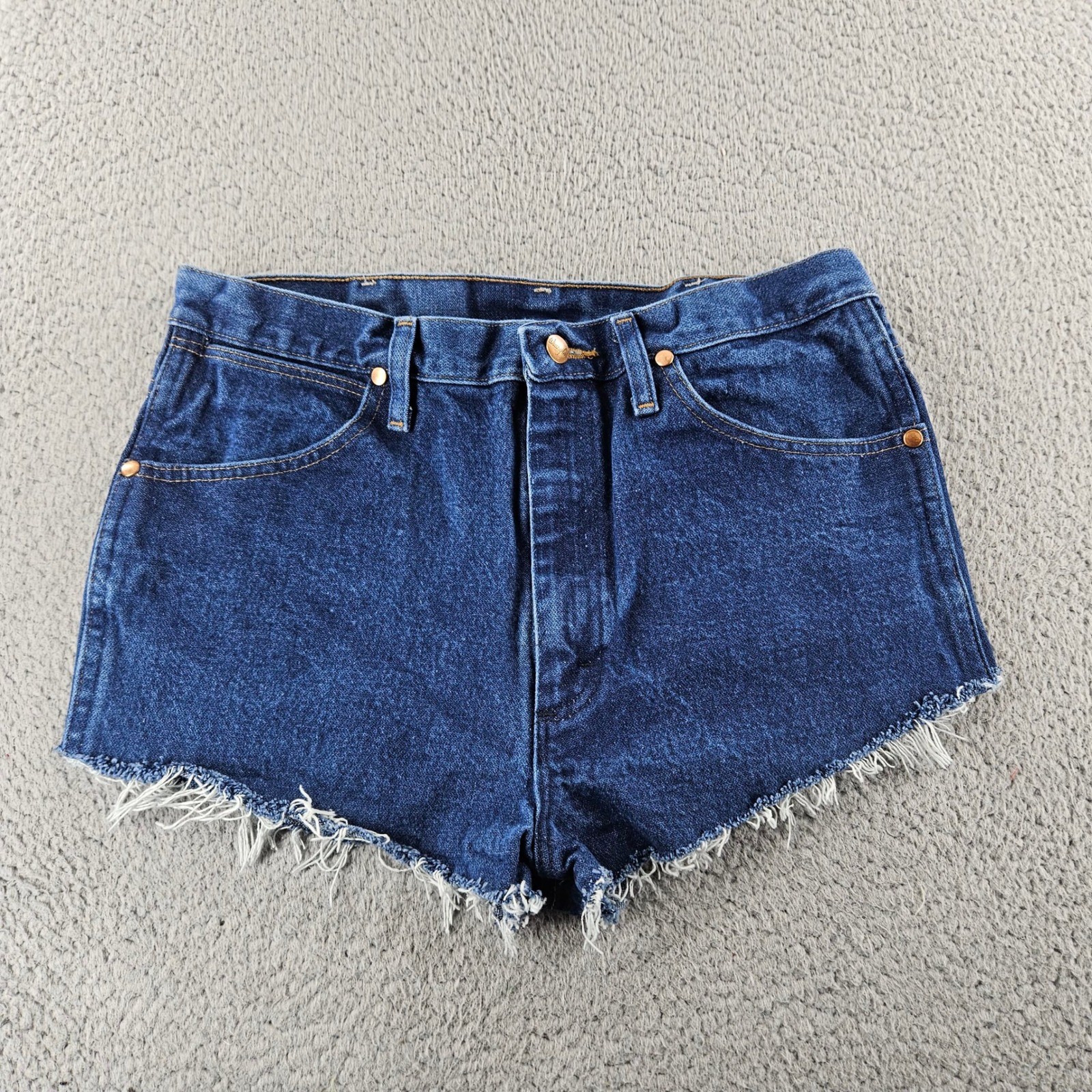 Shorts Womens 33 Blue High Rise Cut Off Denim Slim Fit Weste