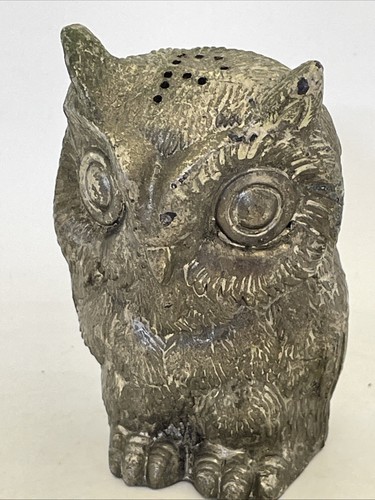 Pepper Shaker Silver Metal Owl made in Japan Vintage Farmhouse