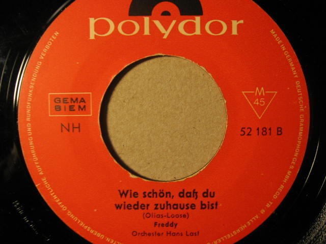 lot of 3 vintage German 45 RPM vinyl records Freddy - Ronny -  Daliah Lavi