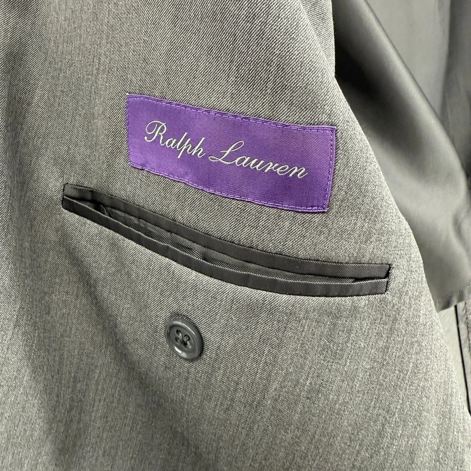 Abrigo Blazer Chaqueta Ralph Lauren Etiqueta Púrpura Para Hombre 40R Gris Lana Deportivo Italia Foto 3 de 4
