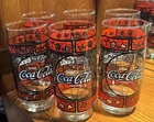 70’s Vintage Coca Cola Tiffany Style Drinking Glasses - Set Of 6 Excellent Cond