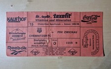 Sammlerticket Chemnitzer FC FSV ZWICKAU 2.Bundesliga 1995/96 Eintrittskarte