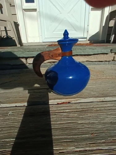 Vintage Bauer Pottery Cobalt Blue Coffee / Teapot