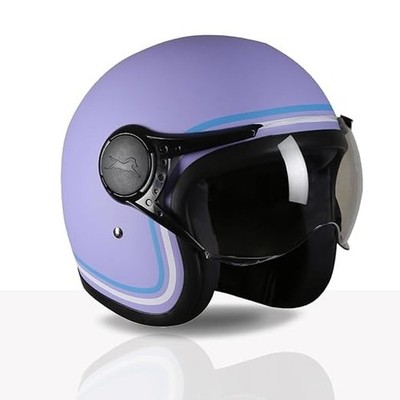 Helmet for girls Star with Visor Open Face Design with Resistive Size m Lilac