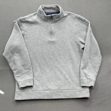 Brooks Brothers Sweater Mens Medium Gray Quarter Zip Mock Neck Pullover Knit