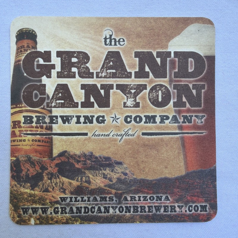 Grand Canyon Brewing Company, Postcard Print, Coaster Size, Williams AZ, 4”