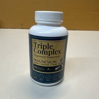 Triple Complex Magnesium With Malate Glycinate + Citrate. 90 Vegetable Capsules