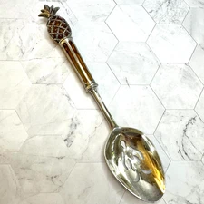 International Silver Company Pineapple Handle Pierced Slotted Serving Spoon