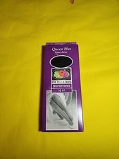 VTG Fruit Of The Loom Queen Plus Pantyhose Sandalfoot Cotton Crotch OFF BLACK