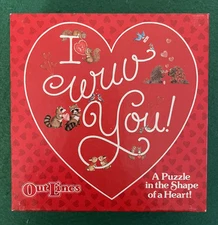 Vtg 1981 Springbok Puzzle, I Wuv You! OutLines Heart-Shaped 150pc Complete